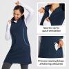 imagebaleaf Womens Fleece Dress Sweatshirt Long Tunic Quarter Zip Pullover Polar Winter Warm Thermal Travel Dress with PocketBlue