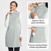 imagebaleaf Womens Fleece Dress Sweatshirt Long Tunic Quarter Zip Pullover Polar Winter Warm Thermal Travel Dress with PocketGrey