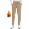 imagebaleaf Womens Fleece Lined Pants WaterResistant Sweatpants Winter Thermal Ski Hiking Running JoggersBrown