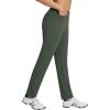 imagebaleaf Womens Golf Pant Winter Fleece Lined Pants with Belt Loops Pockets Travel Work CasualE Army Green