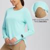 imageBALEAF Womens Sun Shirts UPF 50 Long Sleeve Hiking Tops Lightweight Quick Dry UV Protection Outdoor ClothingLight Green