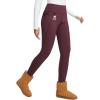 imagebaleaf Womens Thick Fleece Lined Leggings Winter Warm Thermal High Waisted Tummy Control Snow Ski PantsWine Red