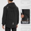 imagebaleaf Mens Rain Jacket Waterproof Windbreaker Raincoat Running Cycling Hiking Gear Hood Lightweight Reflective PackableBlack