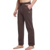 imagebaleaf Mens Sweatpants Yoga Lounge Cotton Pajama Pants Casual Open Bottom Straight Leg Stretchy Sweat Pants with PocketsAbrown