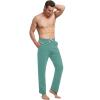 imagebaleaf Mens Sweatpants Yoga Lounge Cotton Pajama Pants Casual Open Bottom Straight Leg Stretchy Sweat Pants with PocketsAmisty Green