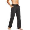 imagebaleaf Mens Sweatpants Yoga Lounge Cotton Pajama Pants Casual Open Bottom Straight Leg Stretchy Sweat Pants with PocketsBblackCharcoal