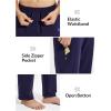 imagebaleaf Mens Sweatpants Yoga Lounge Cotton Pajama Pants Casual Open Bottom Straight Leg Stretchy Sweat Pants with PocketsBnavy Bluezipper Pocket