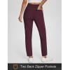 imagebaleaf Womens Business Casual Pants Stretch Travel Pants On Airport with Zipper Pockets Dressy Slacks Golf Work Pull onWine Red