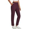 imagebaleaf Womens Business Casual Pants Stretch Travel Pants On Airport with Zipper Pockets Dressy Slacks Golf Work Pull onWine Red