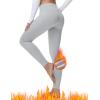 imagebaleaf Womens Fleece Lined Leggings Thermal Warm Winter Tights High Waisted Thick Yoga Pants Cold Weather with PocketsLight Heather Gray