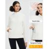 imagebaleaf Womens Fleece Quarter Zip Pullover Long Sleeve Thermal Tops Cold Weather Hiking Running Gear with Kangaroo PocketIvory White
