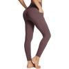 imagebaleaf Womens Leggings with Pockets Black Tummy Control Workout High Waisted Athletic 78 Ultra Soft Gym Yoga Ankle PantsDark Brown
