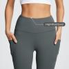 imagebaleaf Womens Leggings with Pockets Black Tummy Control Workout High Waisted Athletic 78 Ultra Soft Gym Yoga Ankle PantsDark Grey