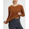 imagebaleaf Womens Thermal Long Sleeve Shirts Fleece Lined Tops Winter Cold Weather Running Gear Base LayerBrown