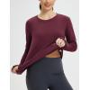 imagebaleaf Womens Thermal Long Sleeve Shirts Fleece Lined Tops Winter Cold Weather Running Gear Base LayerWine Red