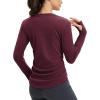 imagebaleaf Womens Thermal Long Sleeve Shirts Fleece Lined Tops Winter Cold Weather Running Gear Base LayerWine Red