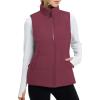 imagebaleaf Womens Running Puffer Vest Lightweight Winter Warm Vests Water Resistant Sleeveless Puffer JacketsWine Red