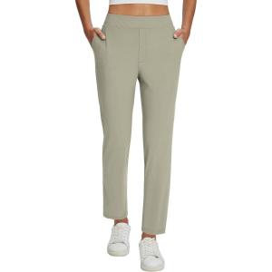 imagebaleaf Womens Business Casual Pants Stretch Travel Pants On Airport with Zipper Pockets Dressy Slacks Golf Work Pull onTwill