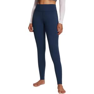 imagebaleaf Womens Fleece Lined Leggings Thermal Warm Winter Tights High Waisted Thick Yoga Pants Cold Weather with PocketsDark Blue