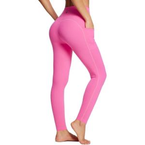 imagebaleaf Womens Leggings with Pockets Black Tummy Control Workout High Waisted Athletic 78 Ultra Soft Gym Yoga Ankle PantsHot Pink