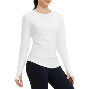 imagebaleaf Womens Thermal Long Sleeve Shirts Fleece Lined Tops Winter Cold Weather Running Gear Base LayerStar White