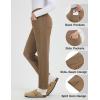 imagebaleaf Womens Fleece Lined Pants Winter Thermal Travel Pants Water Resistant Cold Weather Golf Hiking Pockets WorkBrown