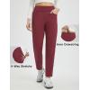imagebaleaf Womens Fleece Lined Pants Winter Thermal Travel Pants Water Resistant Cold Weather Golf Hiking Pockets WorkWine Red