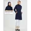imagebaleaf Womens Fleece Sweatshirt Dress Thermal Long Winter Fall Tunic Dresses Outfits with Pocket Hooded PulloverNavy Blue
