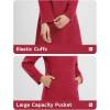 imagebaleaf Womens Fleece Sweatshirt Dress Thermal Long Winter Fall Tunic Dresses Outfits with Pocket Hooded PulloverRed