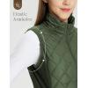 imagebaleaf Womens Puffer Vest Lightweight Winter Warm Stand Collar Quilted Vests Water Resistant Zip PocketsArmy Green