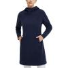 imagebaleaf Womens Fleece Sweatshirt Dress Thermal Long Winter Fall Tunic Dresses Outfits with Pocket Hooded PulloverNavy Blue