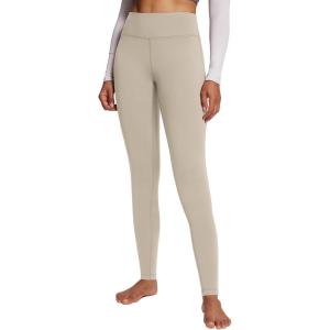 imagebaleaf Winter Clothing for Women Leggings Fleece Lined Tights Thermal Warm Thick Yoga Pants Cold Weather GearKhaki