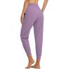 imagebaleaf Womens Joggers Lightweight Hiking Pants High Waist 5 Zipper Pockets Quick Dry Travel Athletic UPF50Purple 255 Inseam