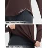 imagebaleaf Womens Long Sleeve Running Shirts Lightweight Stretchy Workout Athletic Yoga Tops with Curved Hem Thumb LoopDark Brown