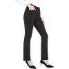 imagebaleaf Womens Yoga Dress Pants Stretchy Work Slacks Business Casual Straight LegBootcut Pull on Trousers w 4 PocketsBlack