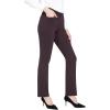 imagebaleaf Womens Yoga Dress Pants Stretchy Work Slacks Business Casual Straight LegBootcut Pull on Trousers w 4 PocketsChocolate Brown