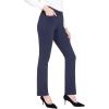 imagebaleaf Womens Yoga Dress Pants Stretchy Work Slacks Business Casual Straight LegBootcut Pull on Trousers w 4 PocketsNavy Blue