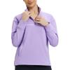 imagebaleaf Womens Fleece Golf Pullover Half Zip Running Jacket Thermal Shirts Winter Cold Weather Gear Water ResistantLight Purple
