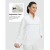 imagebaleaf Womens Fleece Golf Pullover Half Zip Running Jacket Thermal Shirts Winter Cold Weather Gear Water ResistantStar White