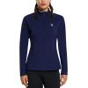 imagebaleaf Womens Fleece Running Jacket HalfZip Cold Weather Gear Thermal Shirts Tops Athletic Pullover Workout WinterBlue