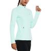 imagebaleaf Womens Fleece Running Jacket HalfZip Cold Weather Gear Thermal Shirts Tops Athletic Pullover Workout WinterGreen