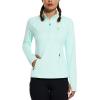 imagebaleaf Womens Fleece Running Jacket HalfZip Cold Weather Gear Thermal Shirts Tops Athletic Pullover Workout WinterGreen