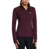 imagebaleaf Womens Fleece Running Jacket HalfZip Cold Weather Gear Thermal Shirts Tops Athletic Pullover Workout WinterRed