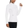 imagebaleaf Womens Fleece Running Jacket HalfZip Cold Weather Gear Thermal Shirts Tops Athletic Pullover Workout WinterWhite