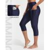imagebaleaf Womens 18quot High Waisted Swim Pants Long Swim Capris UPF50 Swimsuit with Liner and PocketsNavy Blue