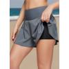 imagebaleaf Womens Swim Shorts Bottoms High Waisted Board Shorts Tummy Control Flowy Swimsuit Bathing Suit with LinerDark Grey