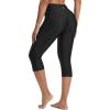 imagebaleaf Womens 18quot High Waisted Swim Pants Long Swim Capris UPF50 Swimsuit with Liner and PocketsBlack