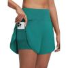 imagebaleaf Womens 5quot Swim Shorts High Waisted 2 in 1 Board Shorts Quick Dry Swimming Bottom with Pockets UPF 50Green