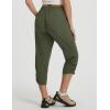 imagebaleaf Womens Capri Pants with Zipper Pocket Lightweight Quick Dry Water Resistant Hiking Pants UPF50 Adjustable Ankle CuffArmy Green