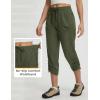 imagebaleaf Womens Capri Pants with Zipper Pocket Lightweight Quick Dry Water Resistant Hiking Pants UPF50 Adjustable Ankle CuffArmy Green